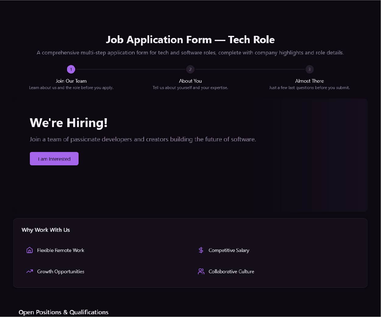 Job Application Form — Tech