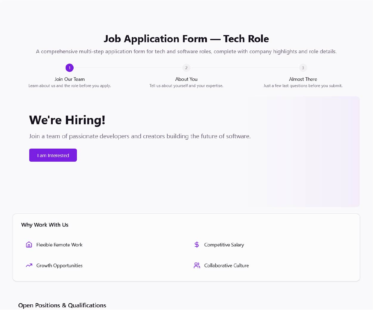 Job Application Form — Tech
