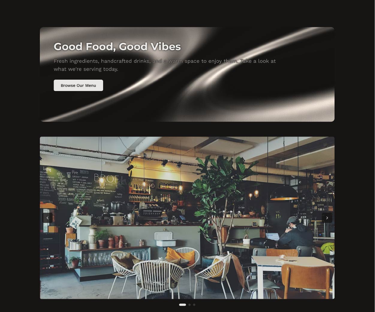 Cafe Menu