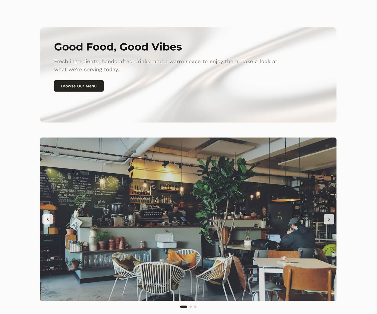 Cafe Menu
