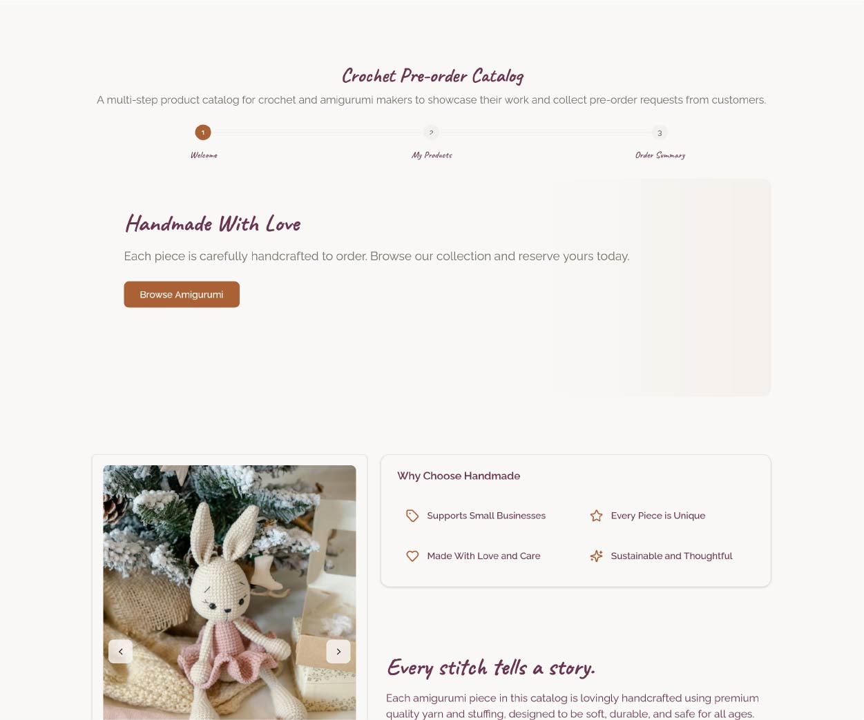 Crochet Pre-order Catalog